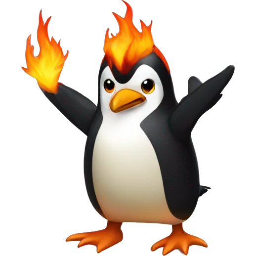 Fire Penguin emoji