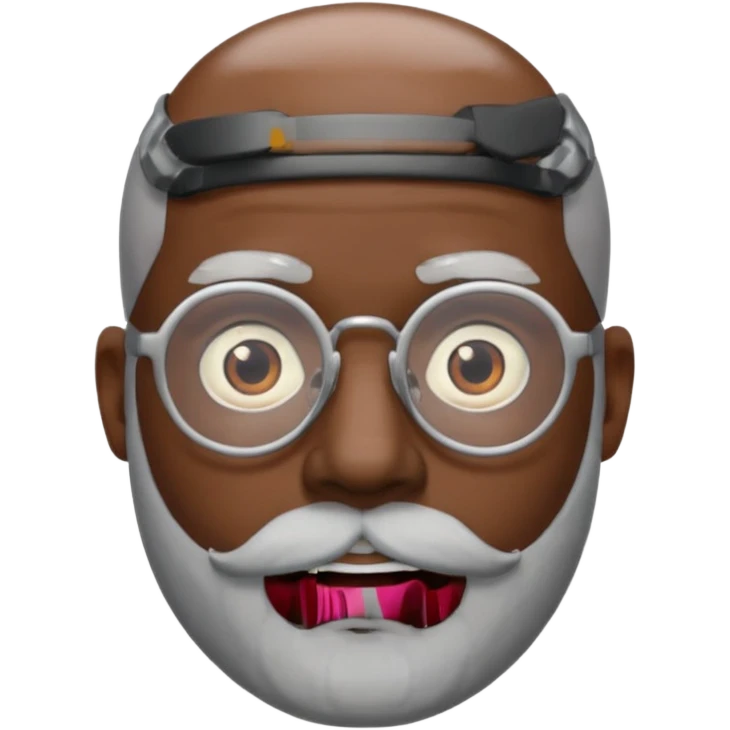 bald headed silver beard black man glasses emoji