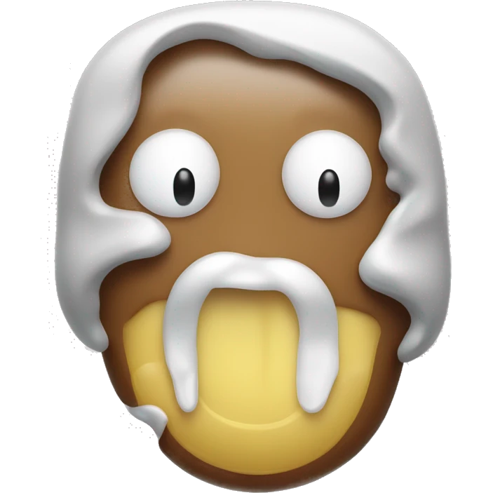 Sticky drool emoji with white glue on face emoji