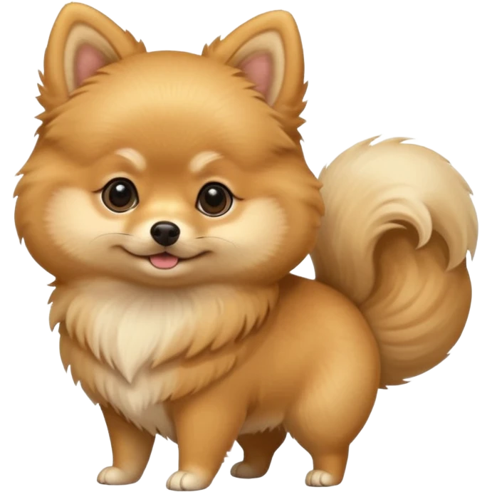 Create a cute tiny golden pomerania small not so furry emoji