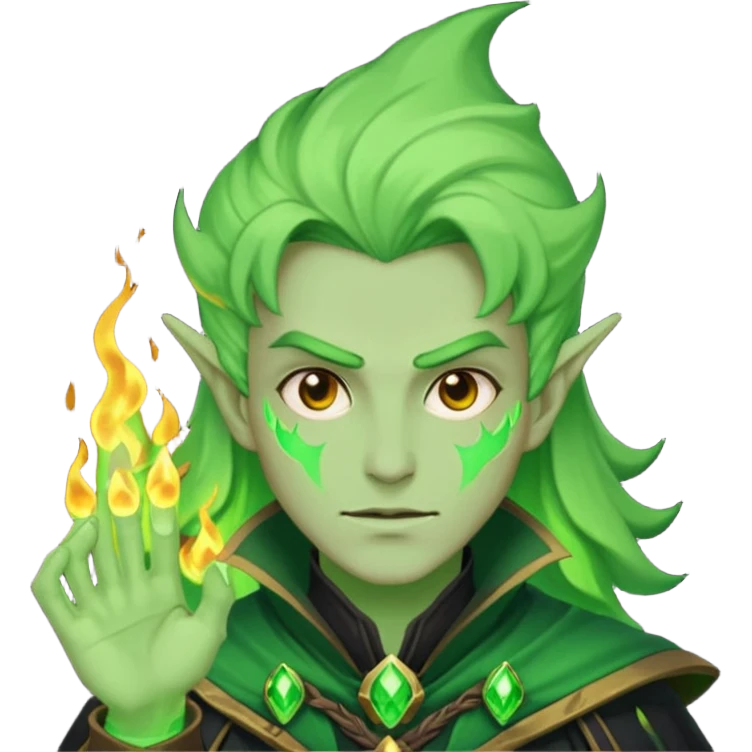 green fire warlock emoji