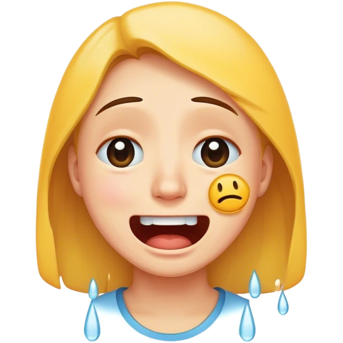 crying with a open smilea smiley face while crying emoji
