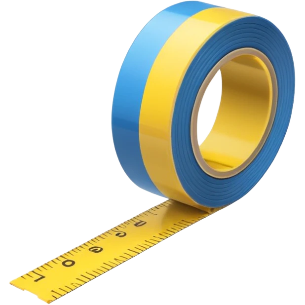  rolled out measure tape smaller, his line is short but rolled out different color emoji