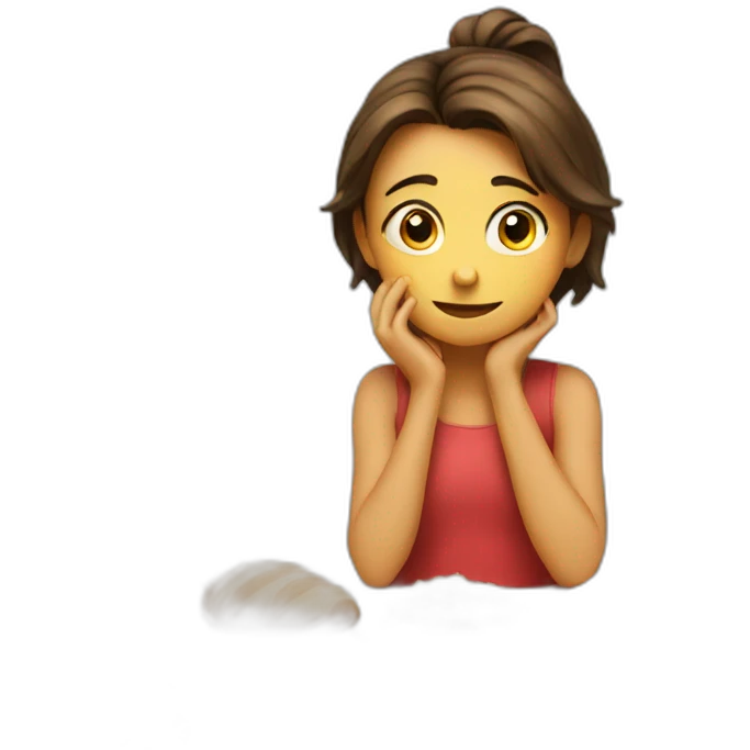 Girl thinking about food emoji