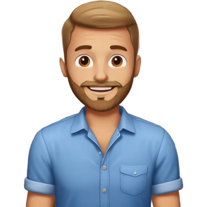 Guy with very short beard at the bar emoji