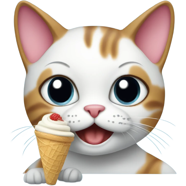 Cat eating ice cream emoji