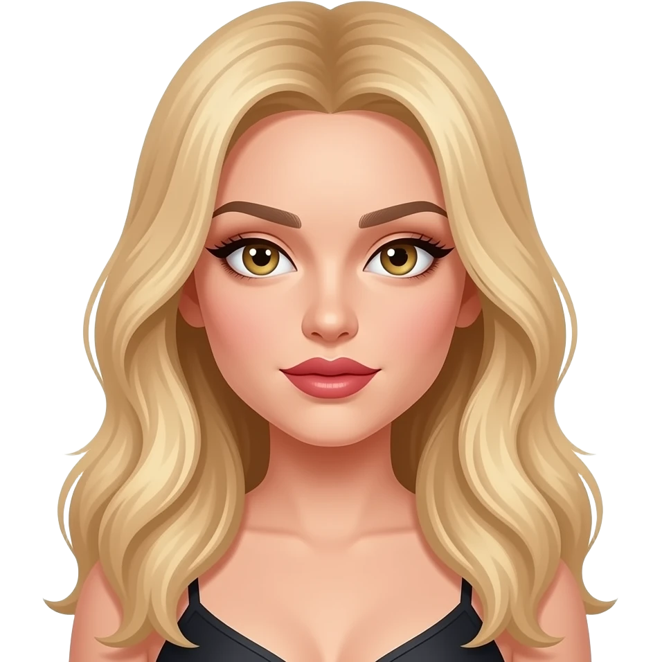 Sultry baby blonde long hair  sexy eyes bold cheek bones full lips emoji