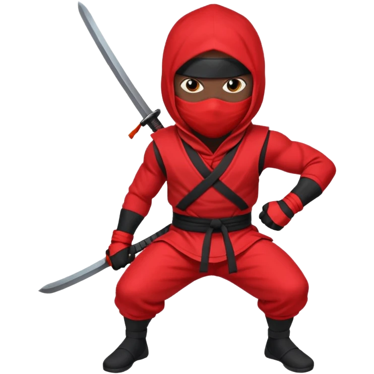 black skin ninja red clothes emoji