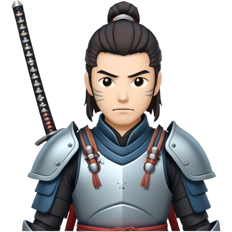 male tech nomad samurai with cybernetic armor and katana emoji
