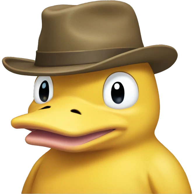 psyduck with hat emoji