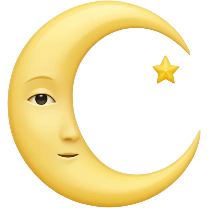 The crescent moon faceless emoji