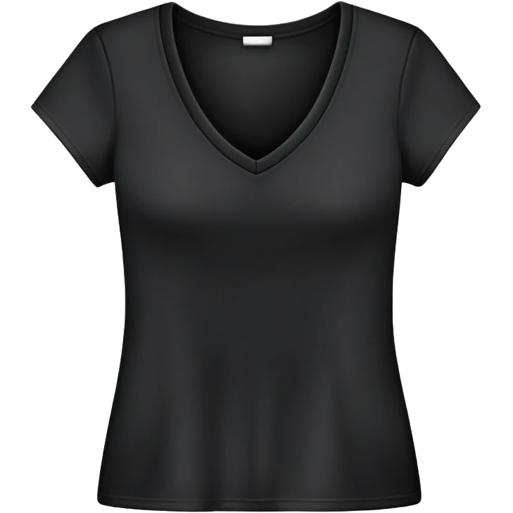 black women's V-neck t-shirt, fitted feminine cut, only the garment, no human form, simple clothing item on white background emoji