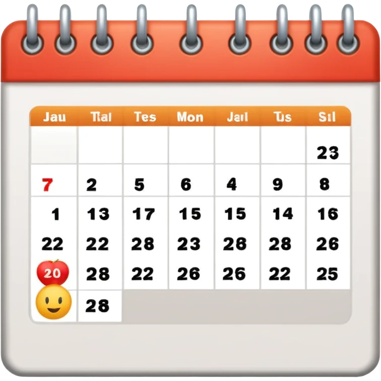 January 2026 calendar
 emoji