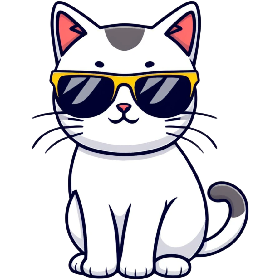 Cat with sunglasses emoji