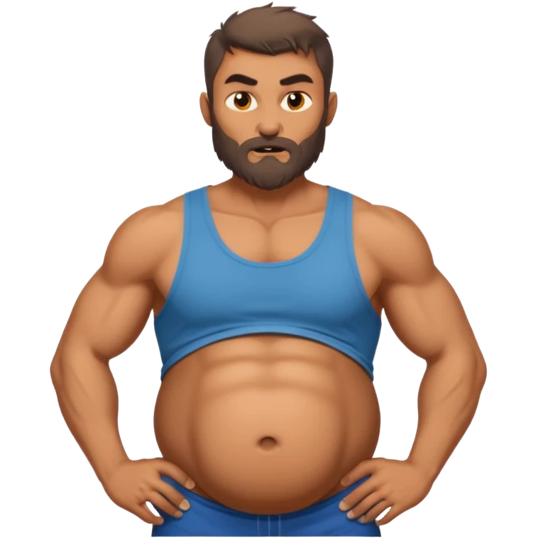 A athletic Werewolf pregnant man, his belly huge and round emoji