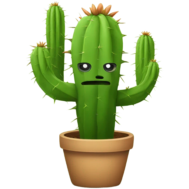 Nervous cactus emoji