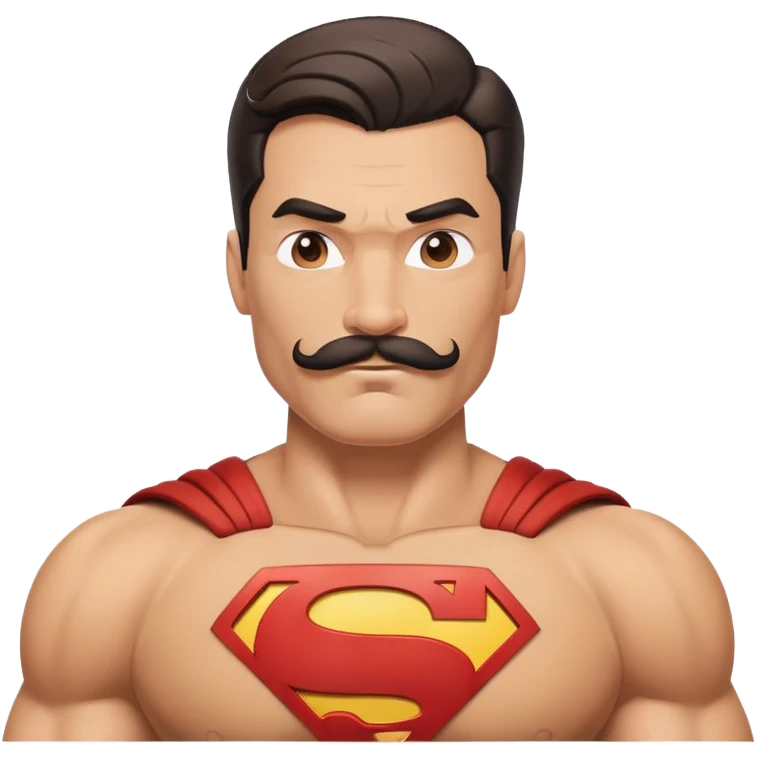 tan super man with mustache emoji