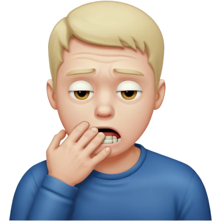 man choking himself because he is frustrated  emoji