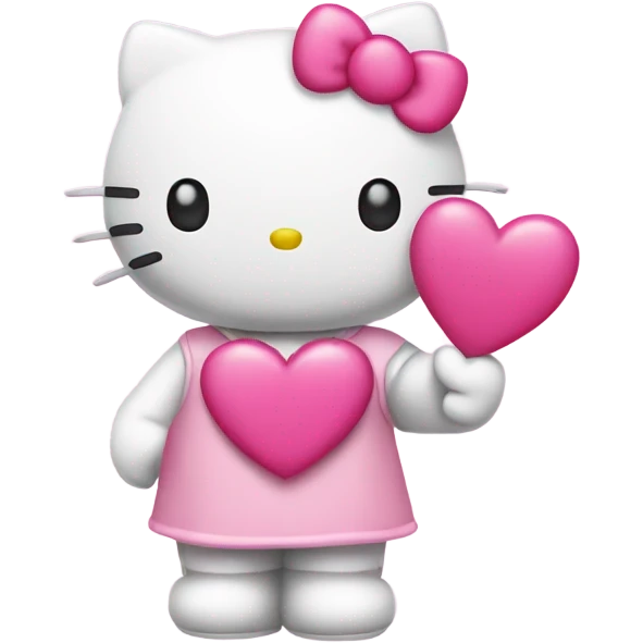 hello kitty holding pink heart emoji
