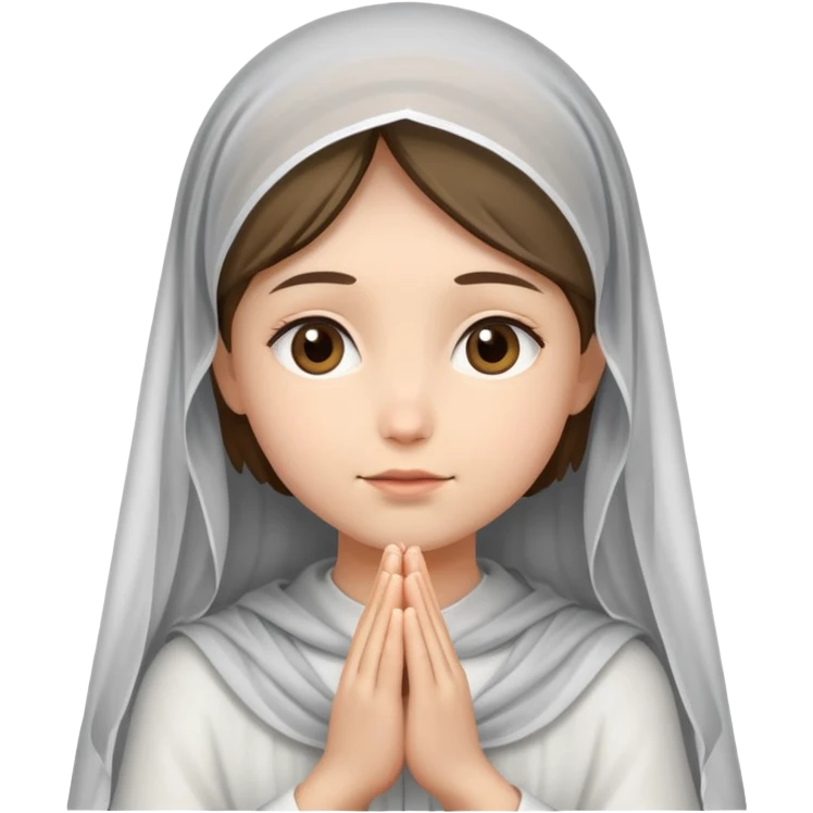 christian girl wearing prayer veil emoji