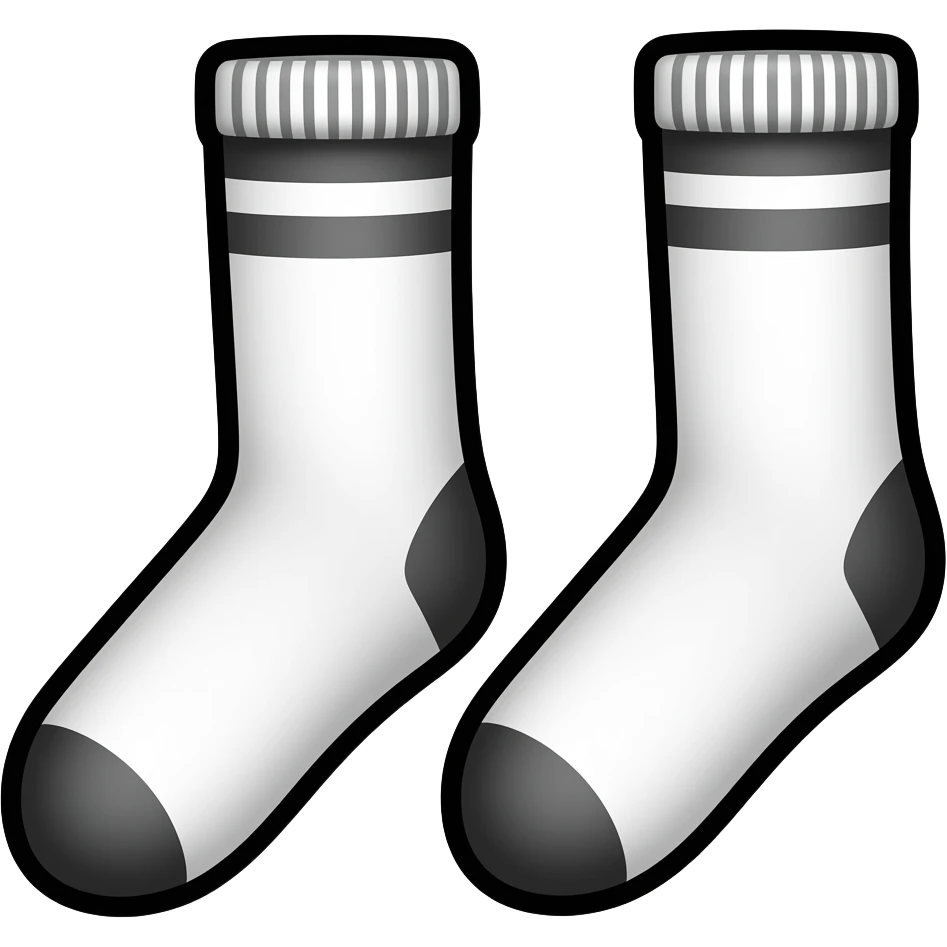 thick black outline, socks emoji, thick black outline, simple cartoon emoji