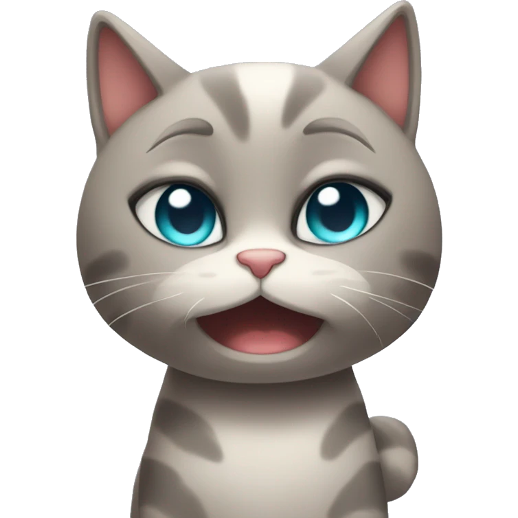 shy cat with gloomy eyes saying uwu emoji