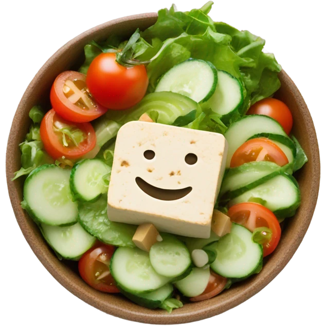 Tofu salad In cute bowl emoji