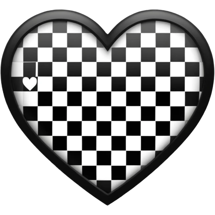 Schachbrettmuster Herz emoji