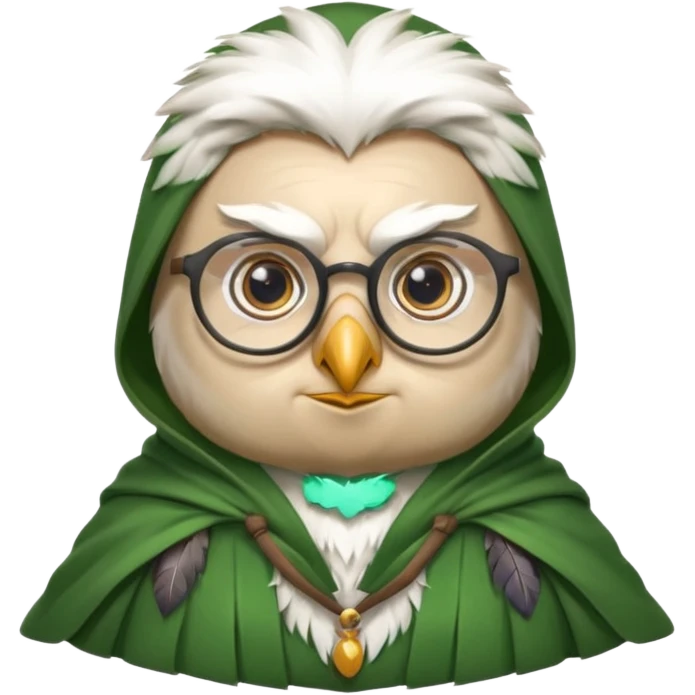 white owl professor in green cloak Capelo emoji