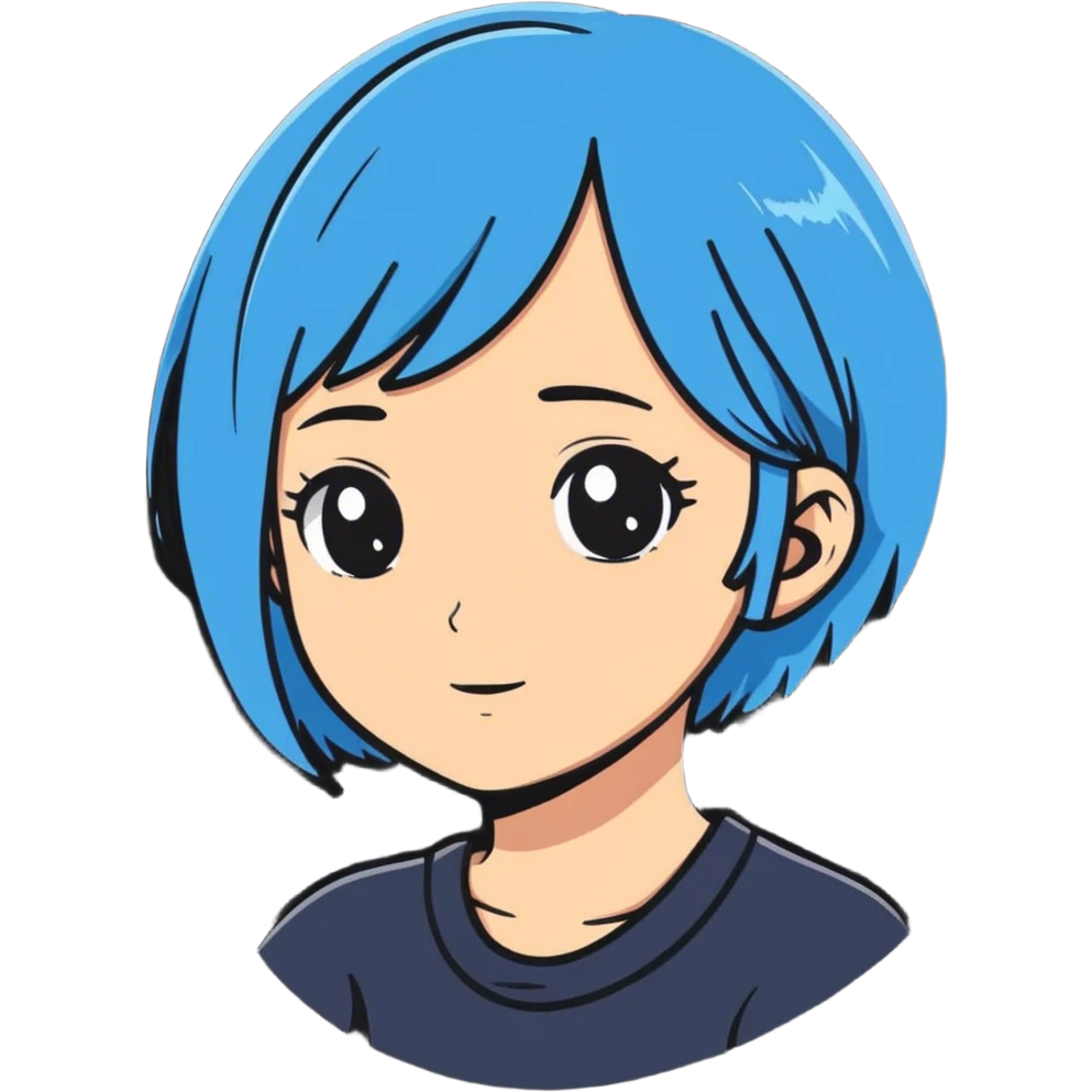 girl with blue hair emoji