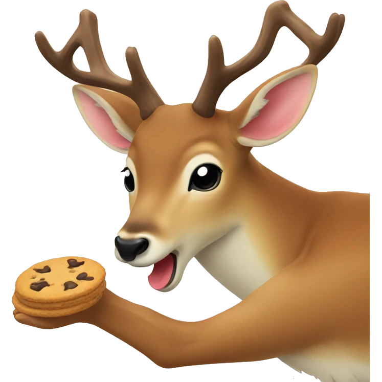 Deer from Japan eating cookie emoji