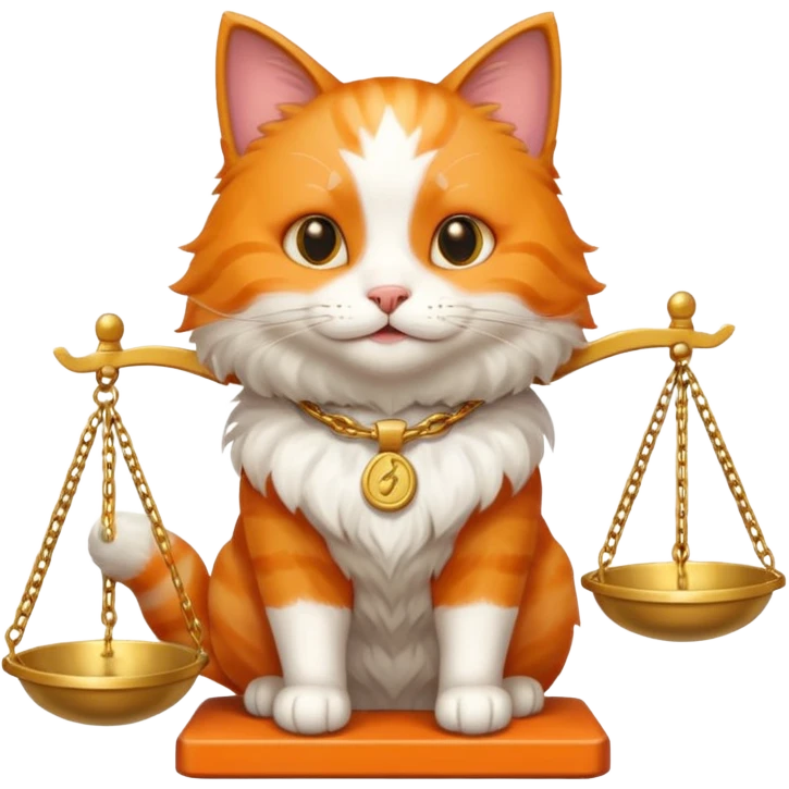 happy cat with the scales of justice emoji