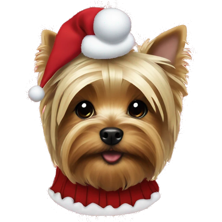 yorkshire terrier wearing christmas jumper emoji