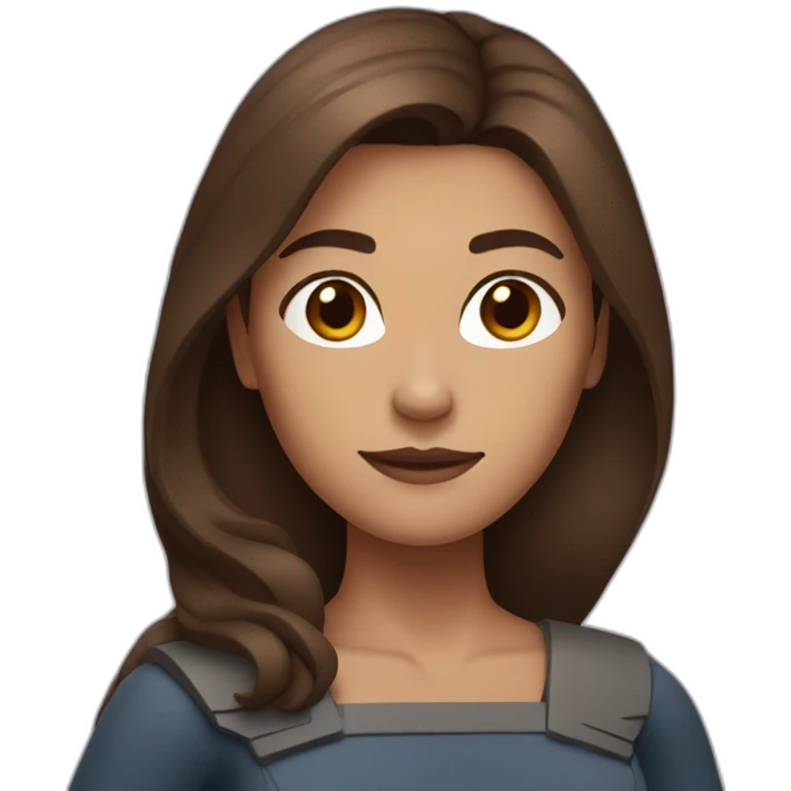 Superwoman with straight brown hair and middle parting emoji
