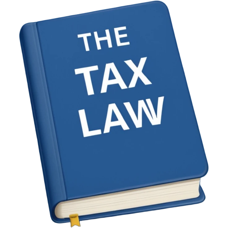 a blue book that says "the tax law" emoji
