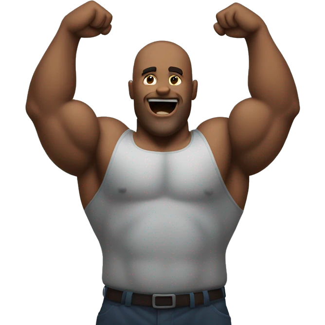 very strong man with each of his arms taking up a third of the frame emoji