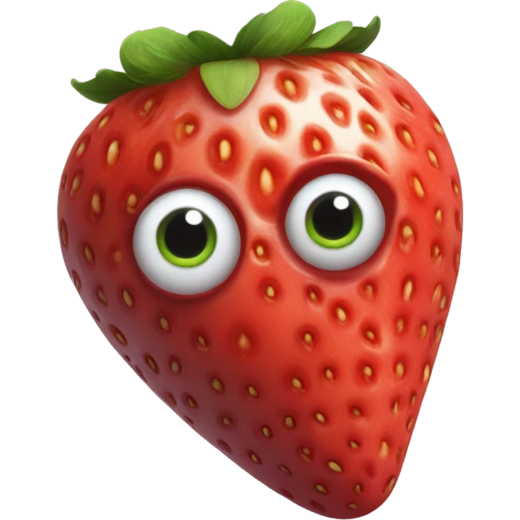 a strawberry with eyeballs emoji