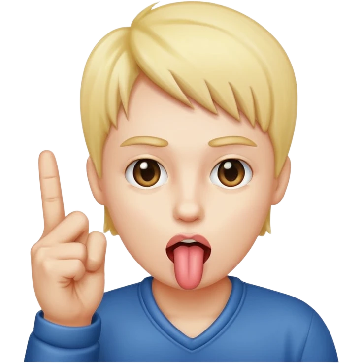 Middle finger tongue sticking out  emoji