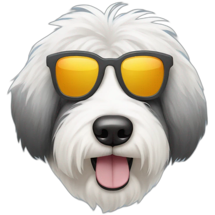old english sheepdog with sunglasses emoji