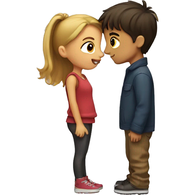 Girl kissing a boy emoji