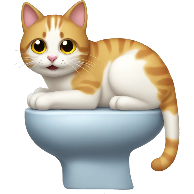 cat taking a poo emoji