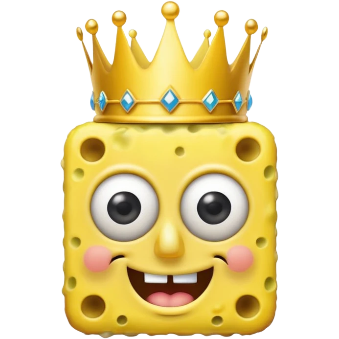 SpongeBob with a crown on his head emoji