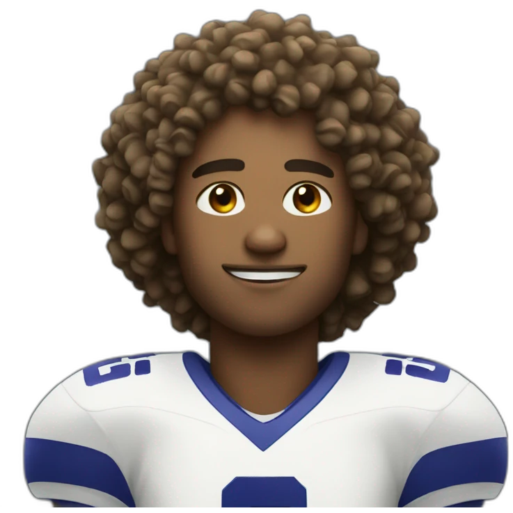 football player with curly hair and wearing number 25 emoji