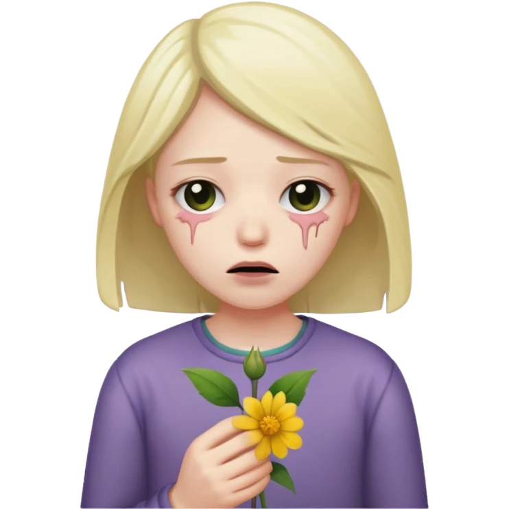 Devestated holding a wilted flower emoji