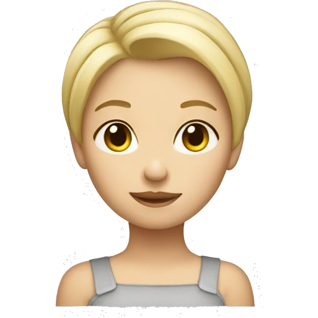 blond short hair girl with bagette emoji