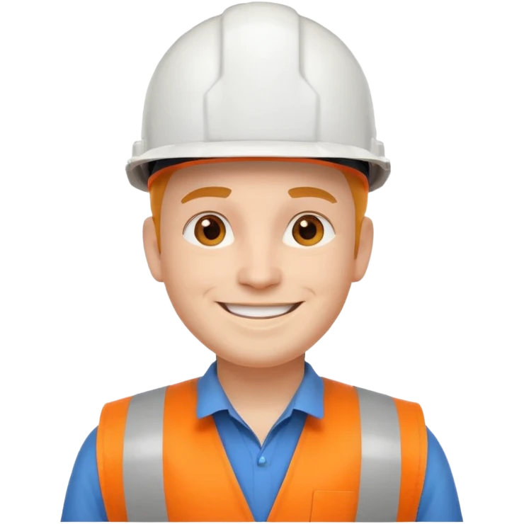 Ingeniero chaleco naranja casco color blanco emoji