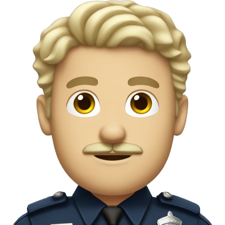 White male police officer with curly mustache  emoji