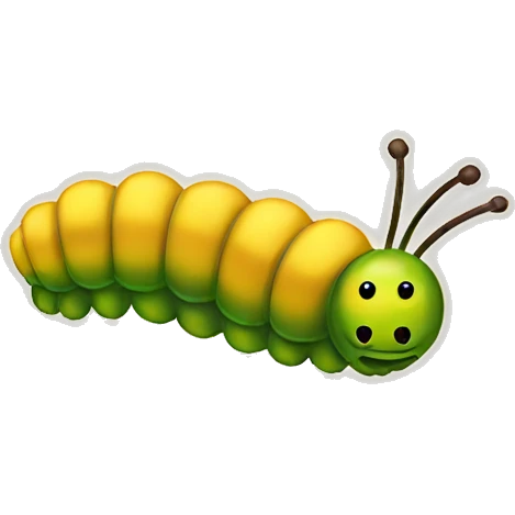 Buttery eating caterpillar emoji