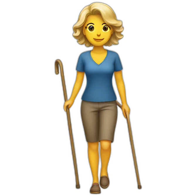 Woman-walking-with-a-cane emoji