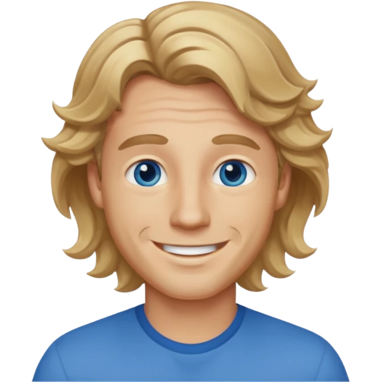 Homem de cabelo castanho claro/loiro ondulado  emoji